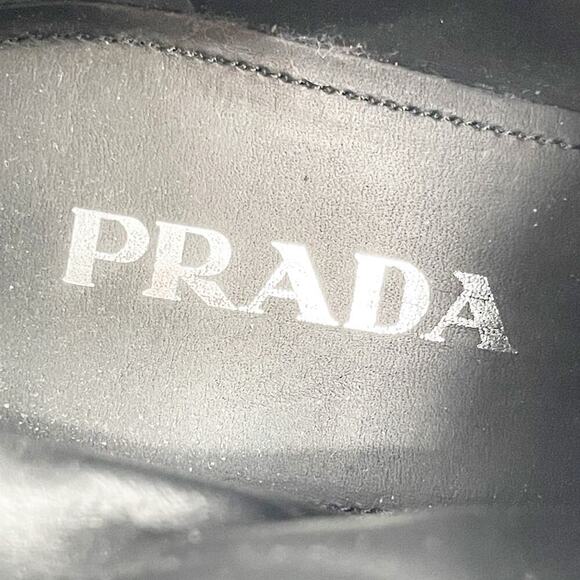 Prada Black Spazzolato Re-Nylon Metal Triangle Logo Combat Ankle Boot size IT 36 - Picture 14 of 14